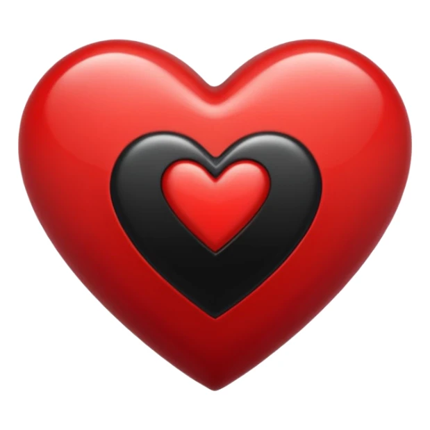 Make a red and black heart with an a in it sticker
