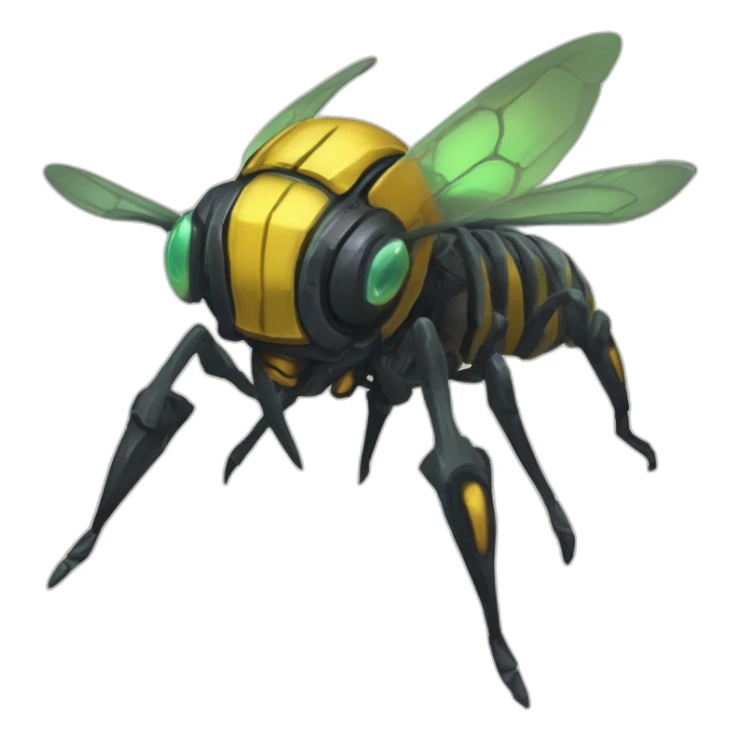 alien robotic bee creature  monster scifi roguelike rpg style inspired by slay thee spire sticker