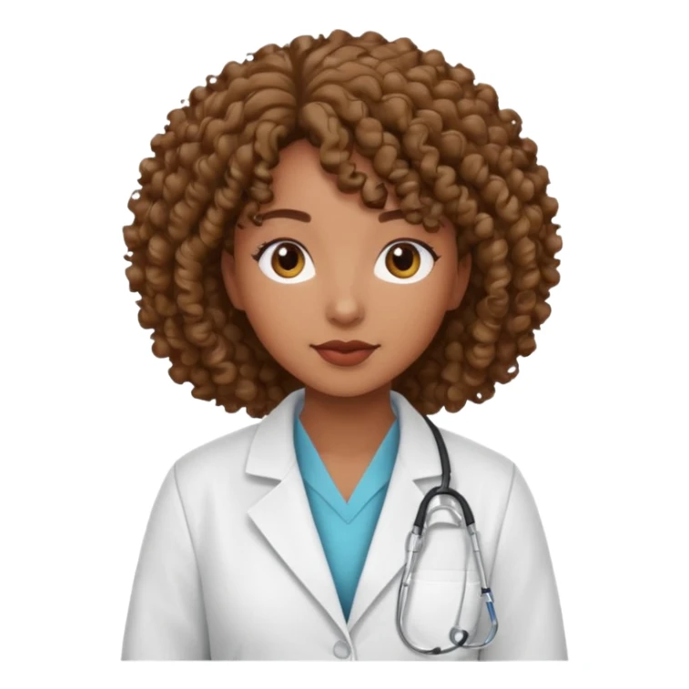 black female specialist with curly hair sticker