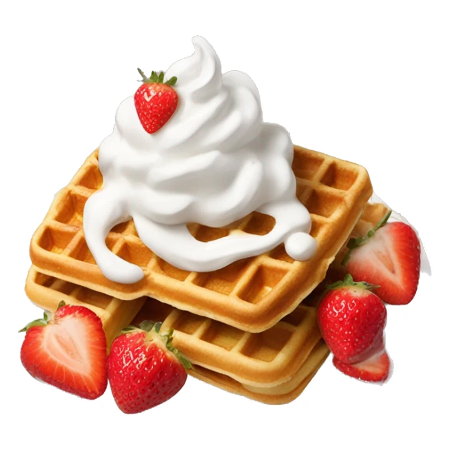 waffles with whip cream and strawberries sticker