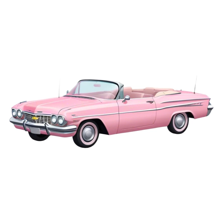 Pastel pink Chevy impala without roof  sticker