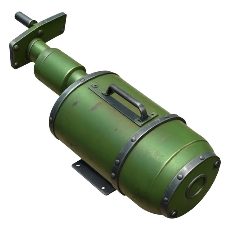generate a realistic green elongated anti-tank mine  sticker