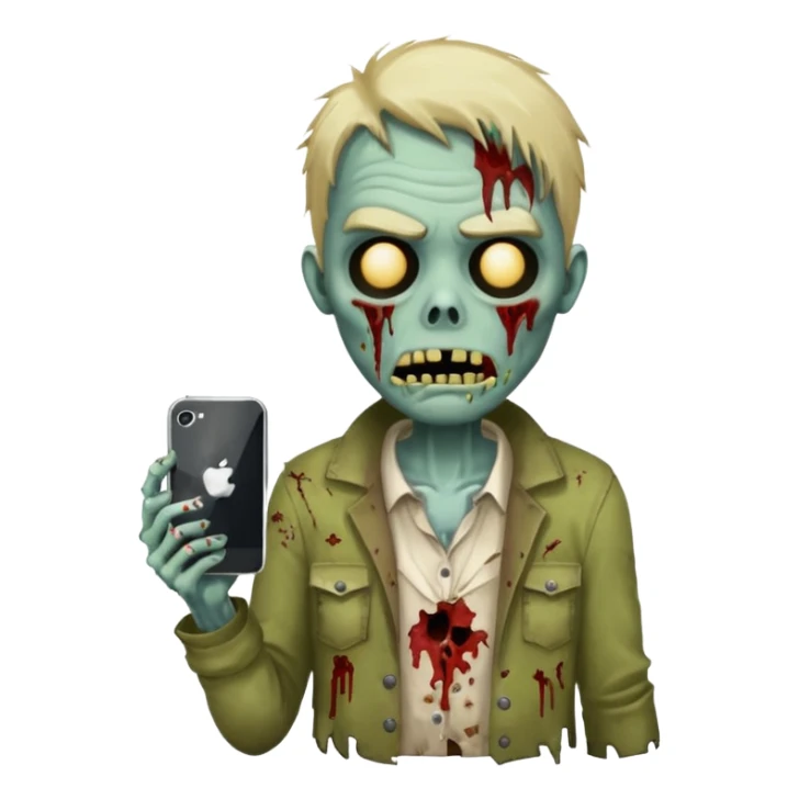 make a i phone desinger zombie emoji i phone  sticker