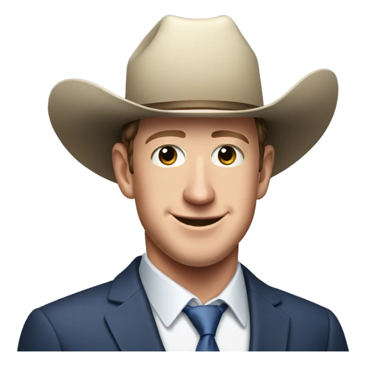mark zuckerberg with cowboy hat and a formal blazer sticker