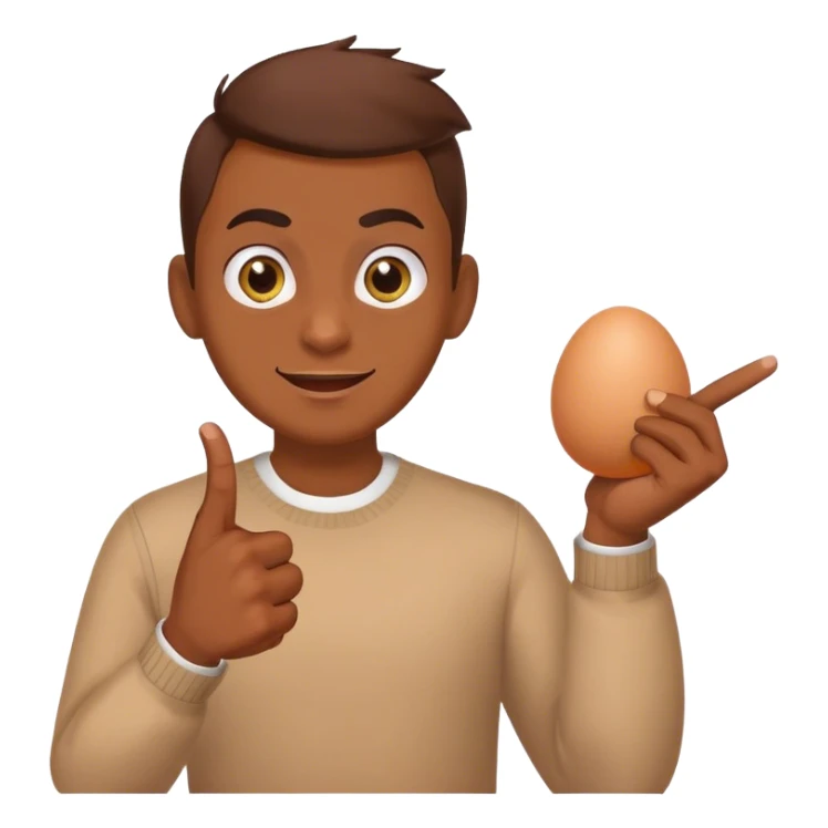 An egg is dirtying its finger to tease someone. sticker