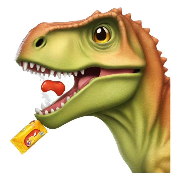Dinosaur sipping on the juice box sticker