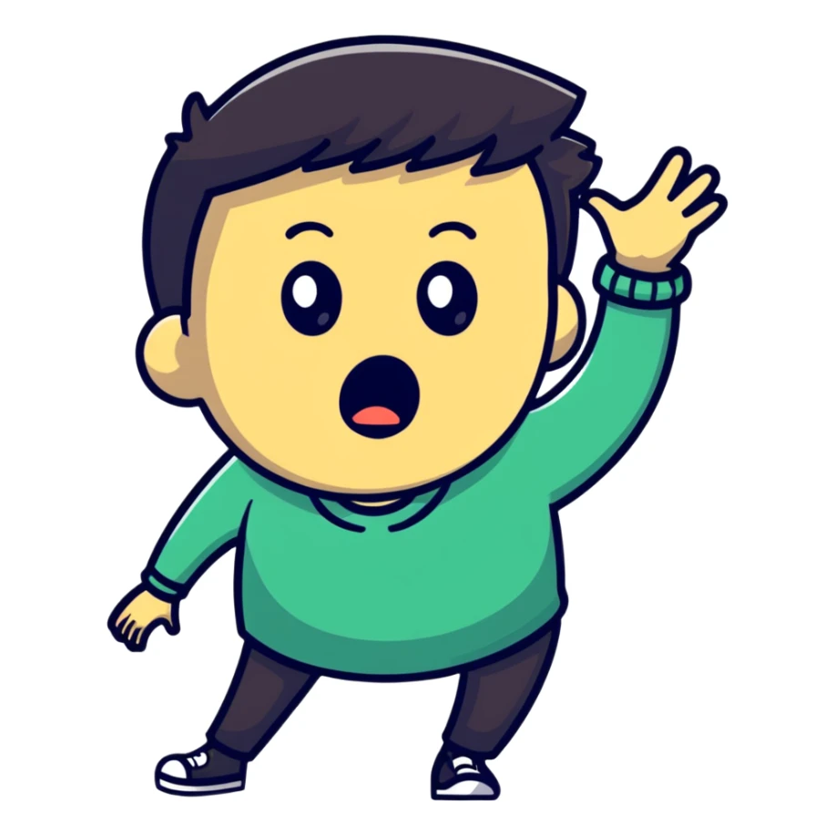 person barging in accidentally with shocked face sticker