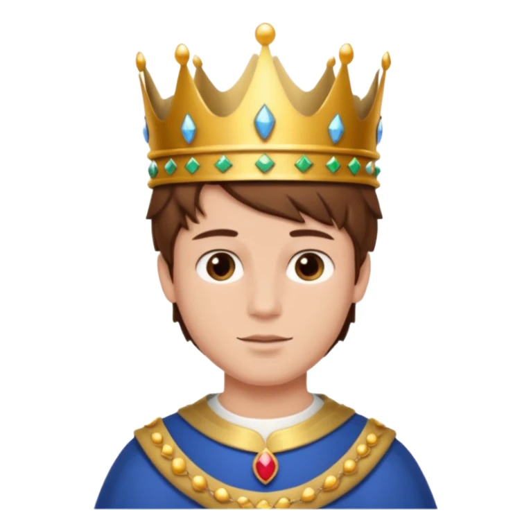 royal boy with brown hair sticker