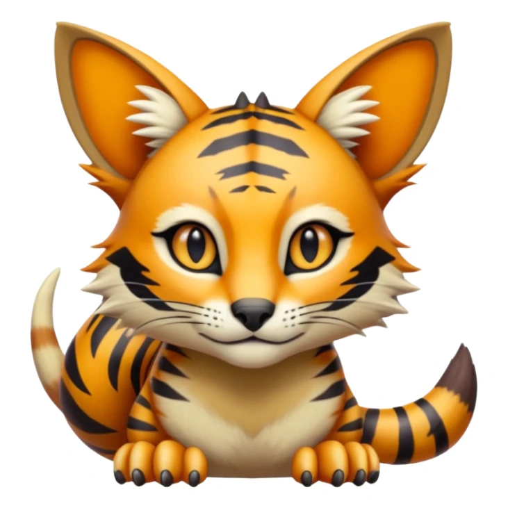 Colorful Soft Smooth Bobcat-Tiger-Numbat-Serval-Genet-Pokémon-Digimon-Fakémon-fusion-hybrid-creature sticker