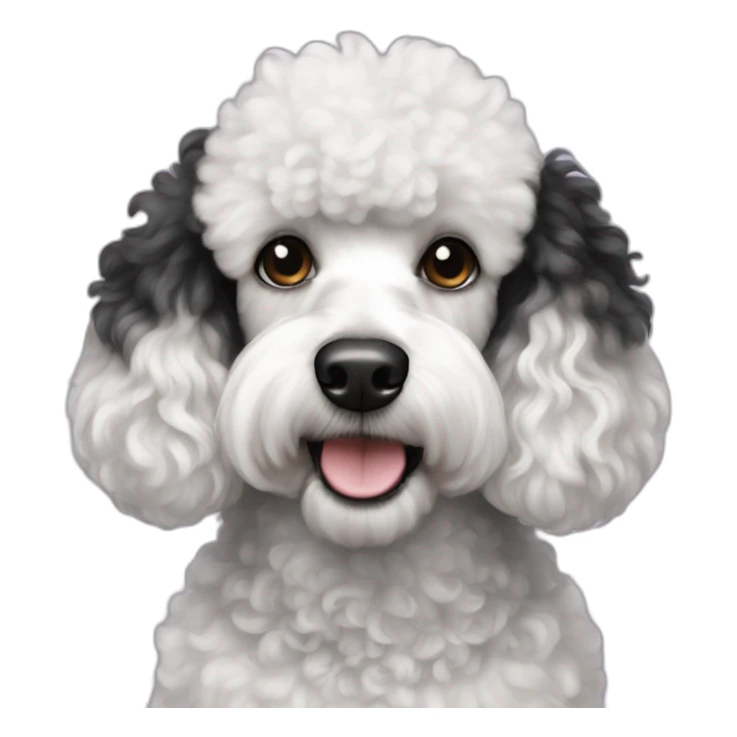black and white patches poodle sticker