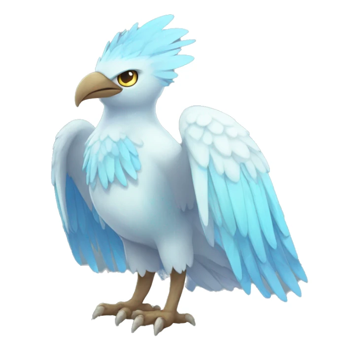 Fantasy legendary godly ice bird Fakemon full body sticker