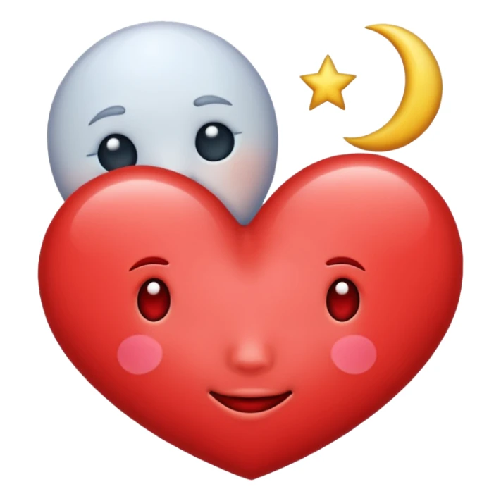 Heart and moon emoji sticker