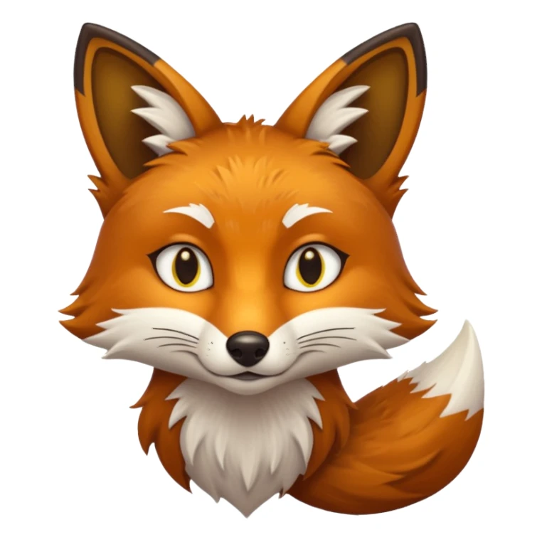 a brown fox with yellow eyes emoji sticker