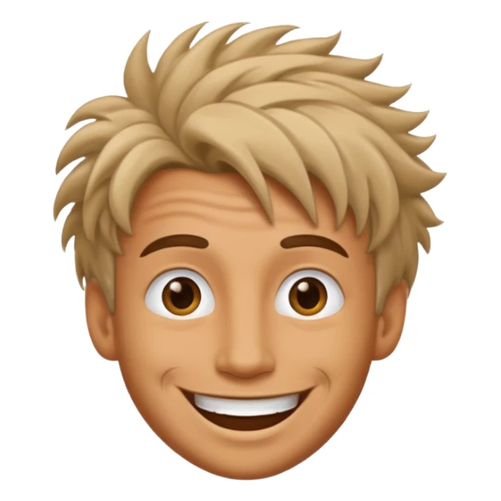 Happy Man strange hair head sticker