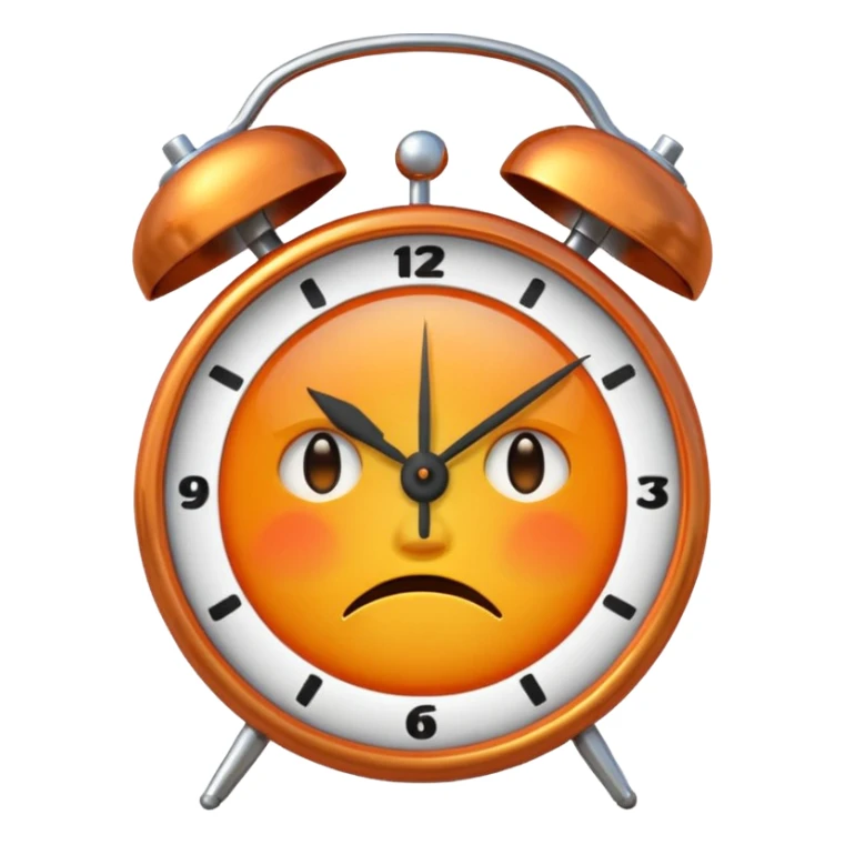 alarm clock, sunset MORE SUNSET. SLEEPY. Don't put a person there. Default emoji face sticker