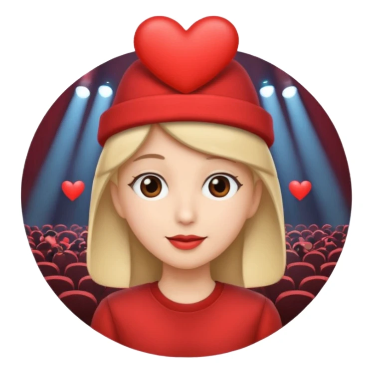 concert with a heart sticker