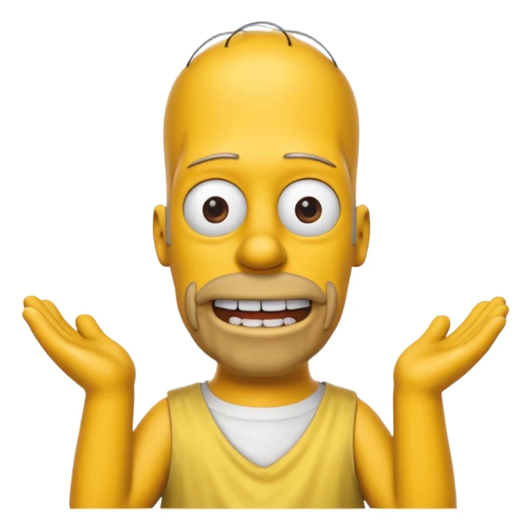 homer Simpson complete yellow with yellow  dress sticker