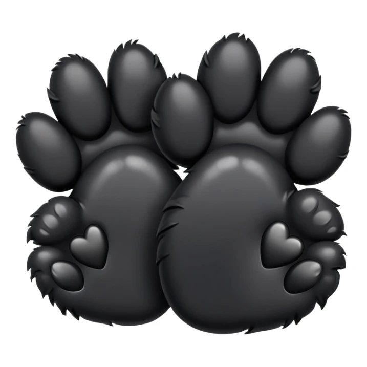 two black puppy paws with a black heart around them sticker