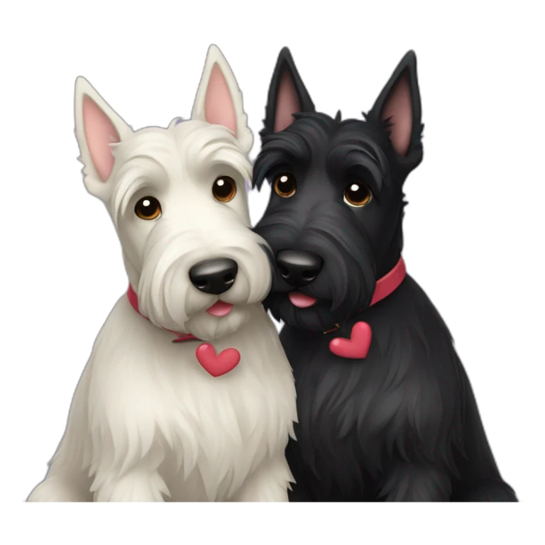 Two black Scottish terrier kissing sticker