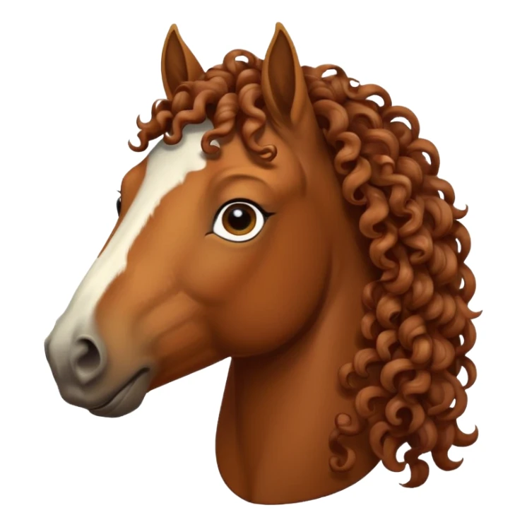 retro horse curly hair sticker