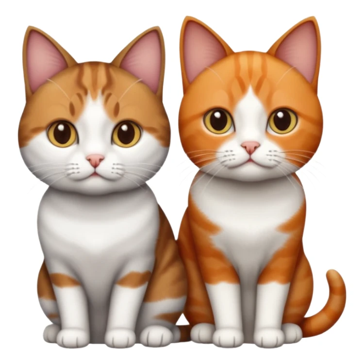 3 different coloured short haired cats including; a dark brown tabby and white cat, and a dark grey and white and a ginger and white sticker