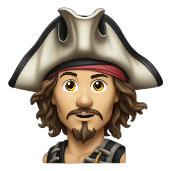 Pirates of carrabian Johnny depp playing football sticker