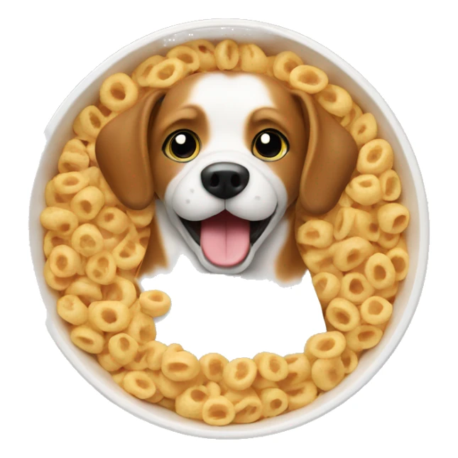 dog in a bowl of cereal sticker