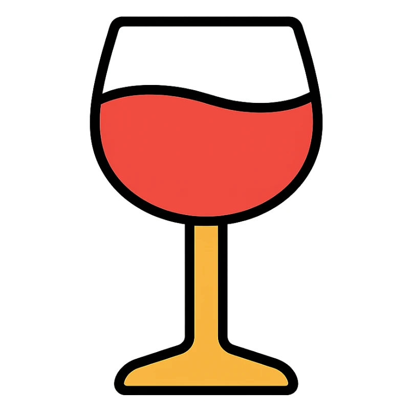 wine glass, color outline icon, subtle color accents sticker