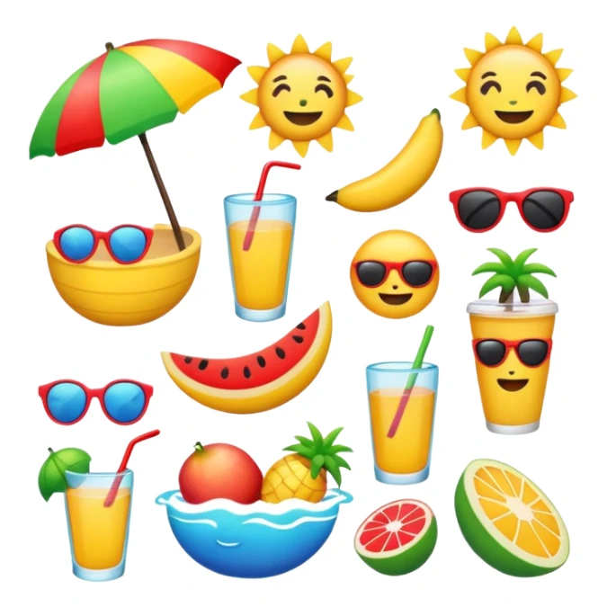 Summer emojis sticker