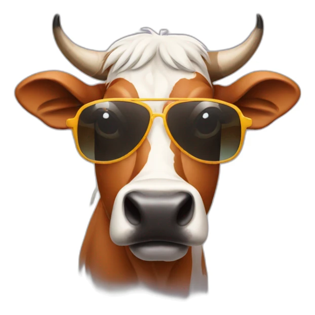 Indian cow wearing sunglasses sticker