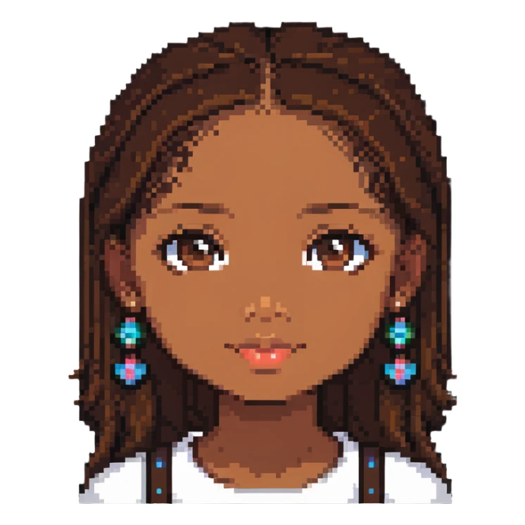 cute brown girl face sticker
