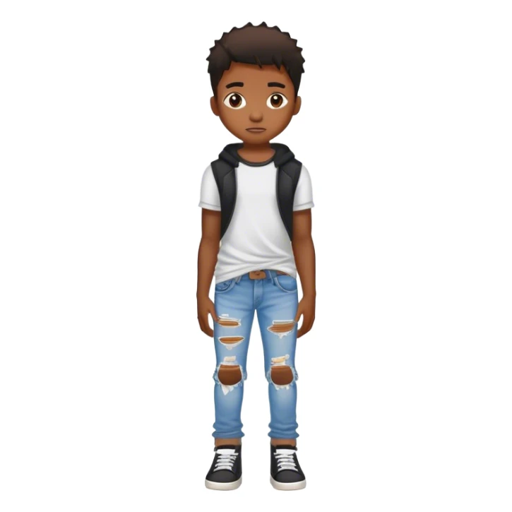 Black kid wearing ripped jeans sticker