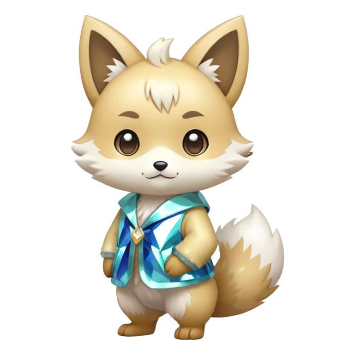  High quality detailed Cute Cool Kawaii stylish Pretty Chibi Fur-Sona Shiny Colorful Sparkly Fakemon Full Body sticker