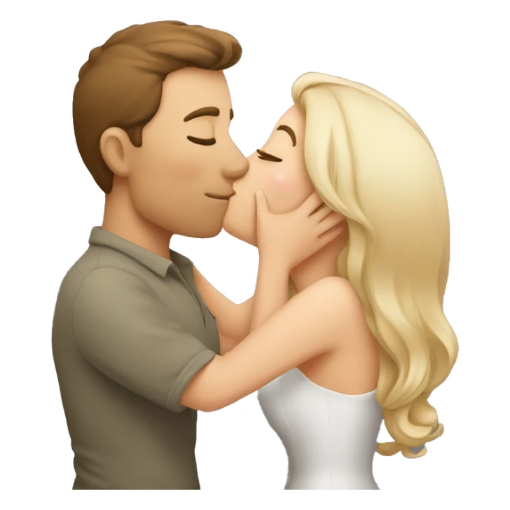 A husband kisses his wife's lips  sticker