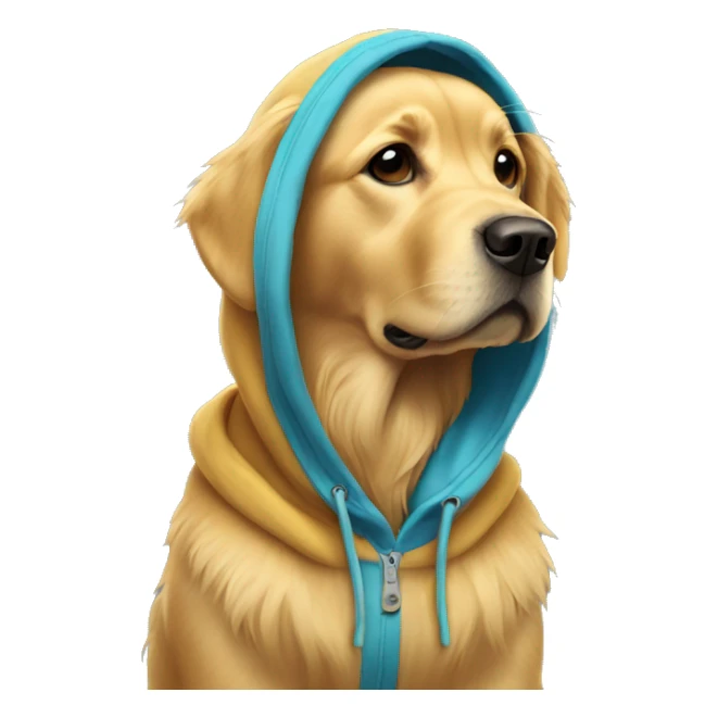 Golden retriever wearing a hoodie  sticker