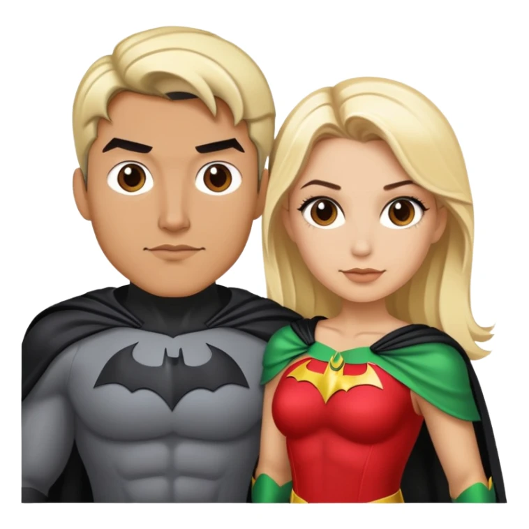 Latino guy looks like Batman blonde women is Robin  sticker