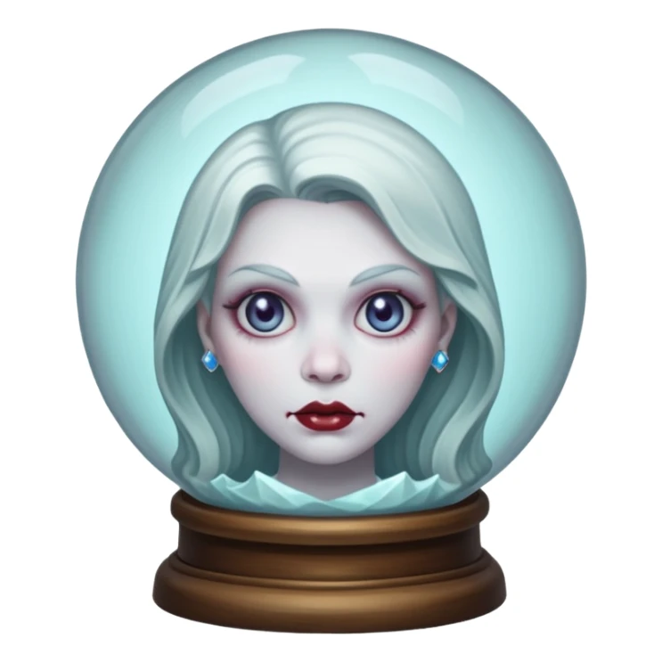 A Ghoulish Lady's head in a crystal ball sticker