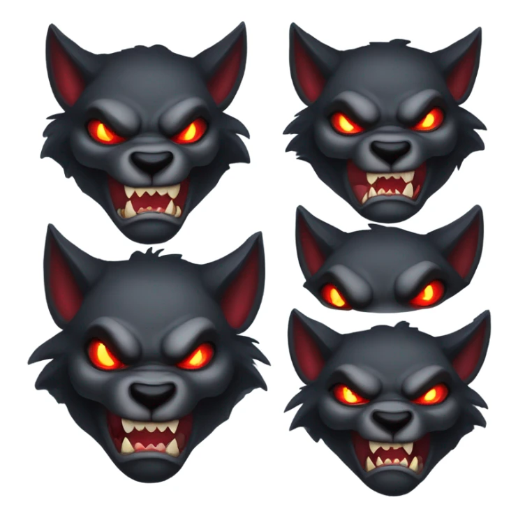 Scary evil werewolf with red eyes sticker
