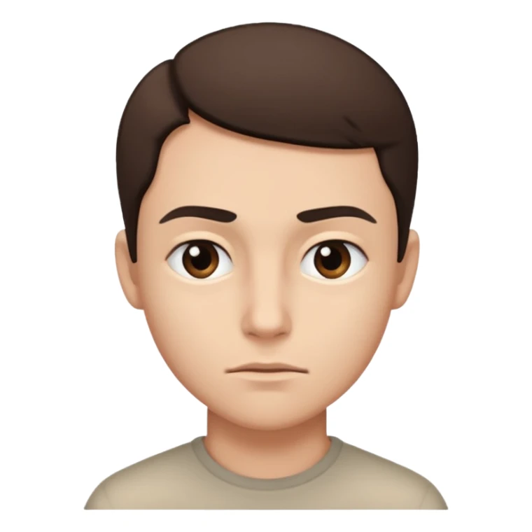 slight sideways three-quarters view of the same face, raised eyebrow sticker