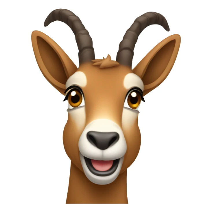 happy smiling brown chamois left hoof pointing up sticker