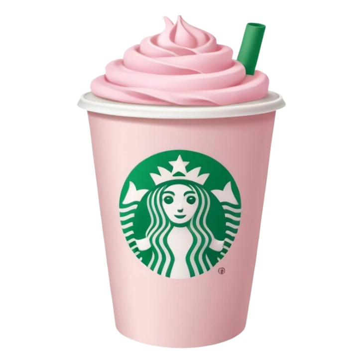 A pastel pink sturbucks coffee sticker