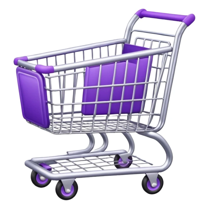 purple and silver shopping cart sticker