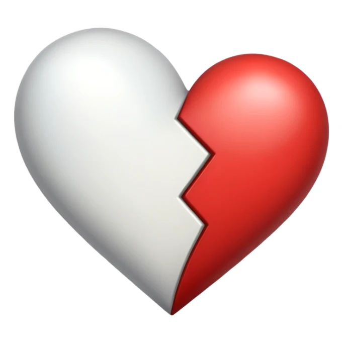 A heart one half black and the other half white sticker