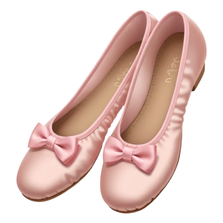 light pink ballet shoes with bow tie straps, simple and cute, suitable for emoji or icon sticker