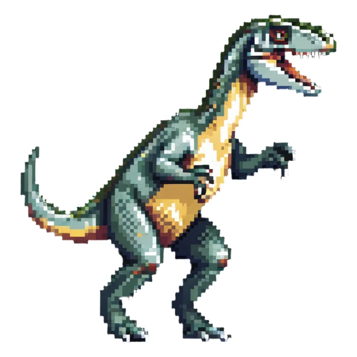 Velociraptor in hunting pose, prehistoric dinosaur sticker