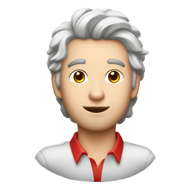 quiero una imagen de un chico con pelo blanco  con rojo con orejas de lobo sticker