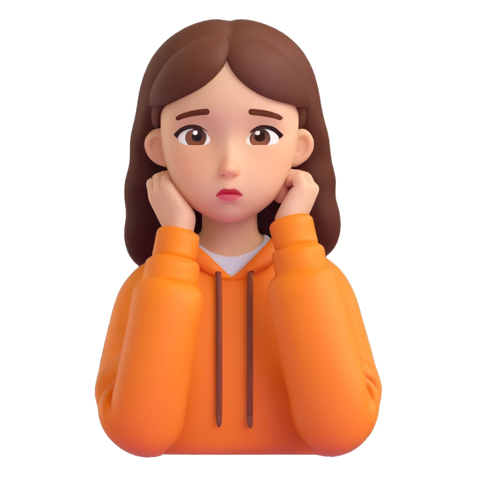 a sad teenage girl student  sticker