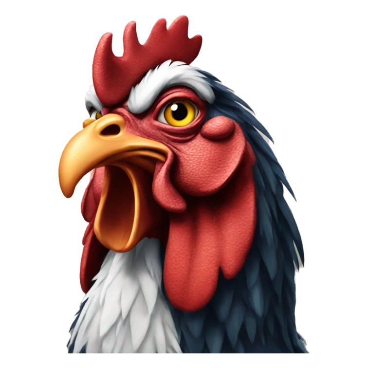 A tough rooster who looks scary sticker