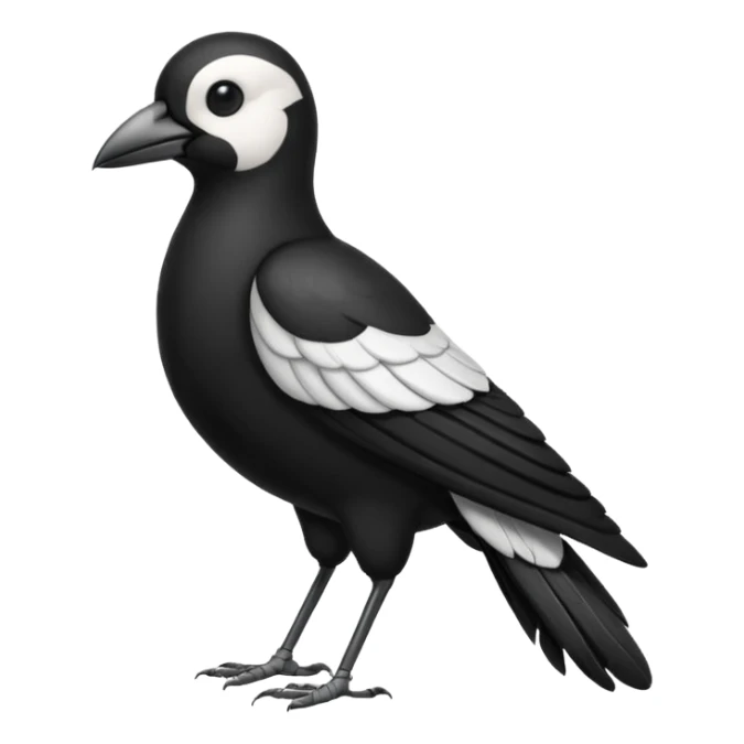 I want a magpie emoji standing that is bald sticker