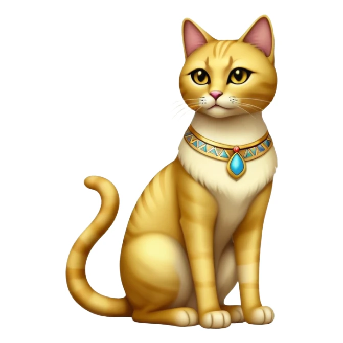 Egyptian cat full body sitting with black eyes sticker